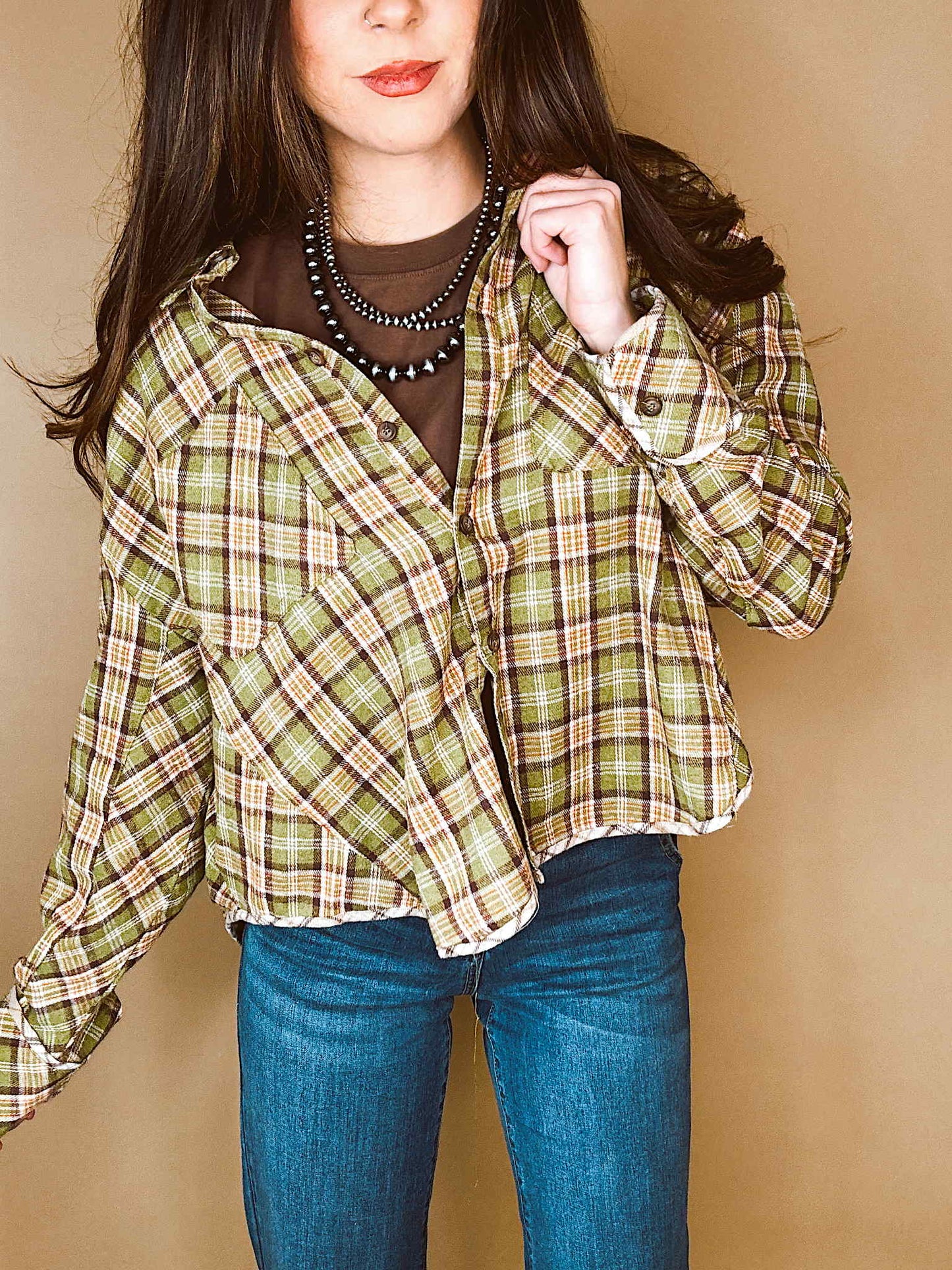 The Brittany Oversized Plaid Top
