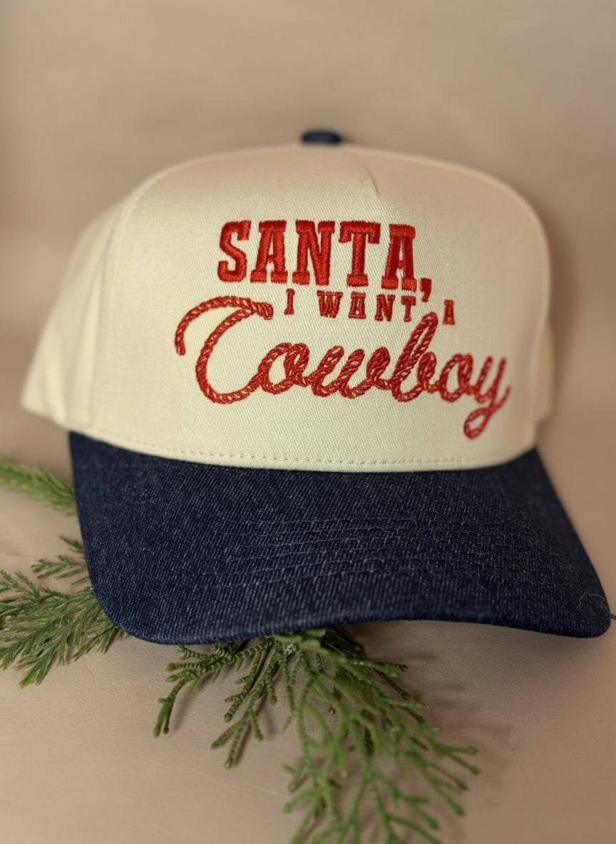 Santa I Want A Cowboy Trucker Hat
