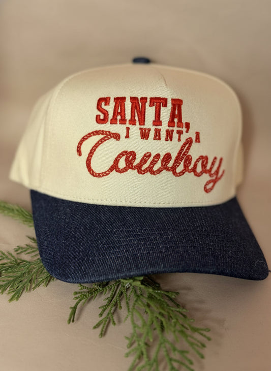 Santa I Want A Cowboy Trucker Hat
