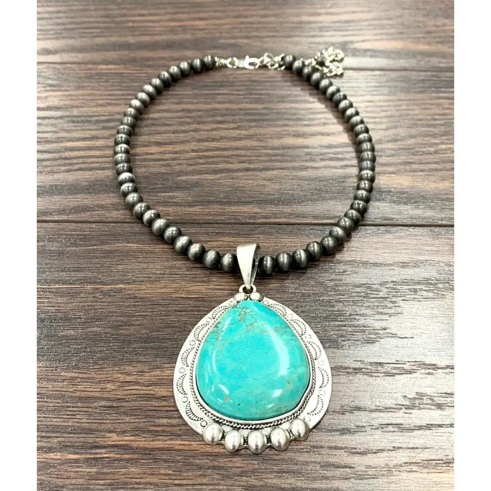 Riley Teardrop Turquoise Necklace