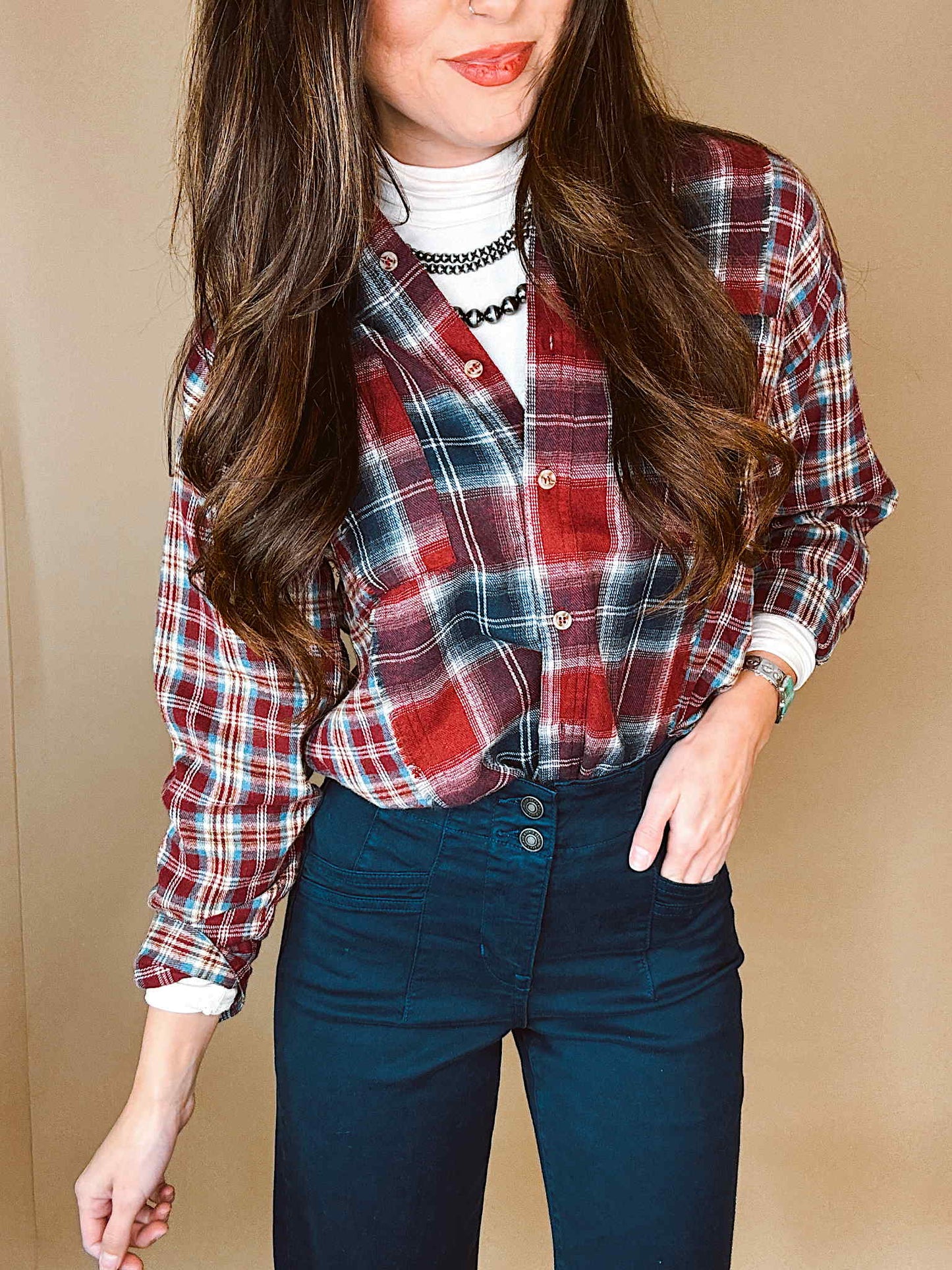 The Chelsea Oversized Flannel Top