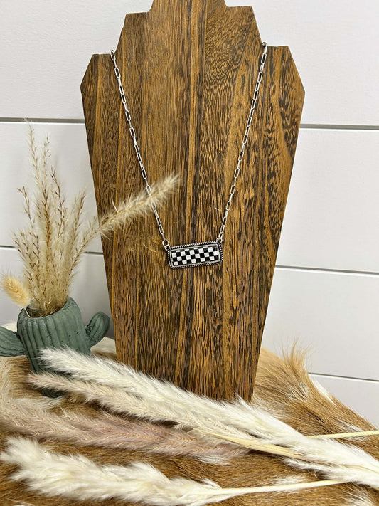 The Checkered Bar Necklace