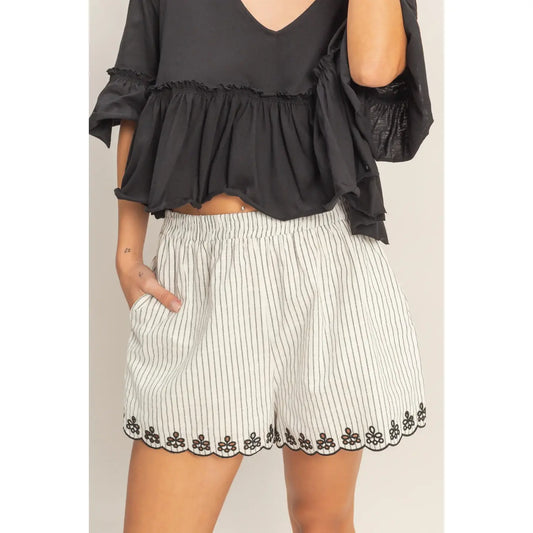 Soft Spot Embroidered Shorts