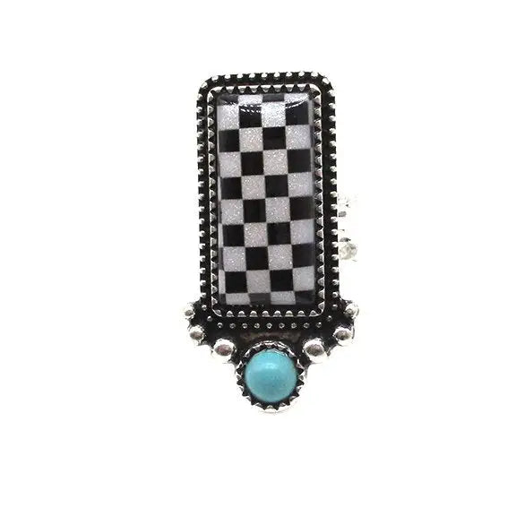 The Checkered Bar Ring