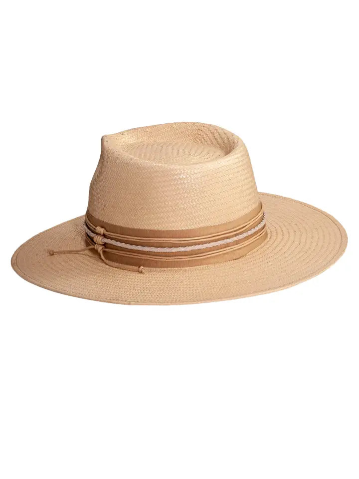 Corinth Wide Brim Straw Fedora Hat