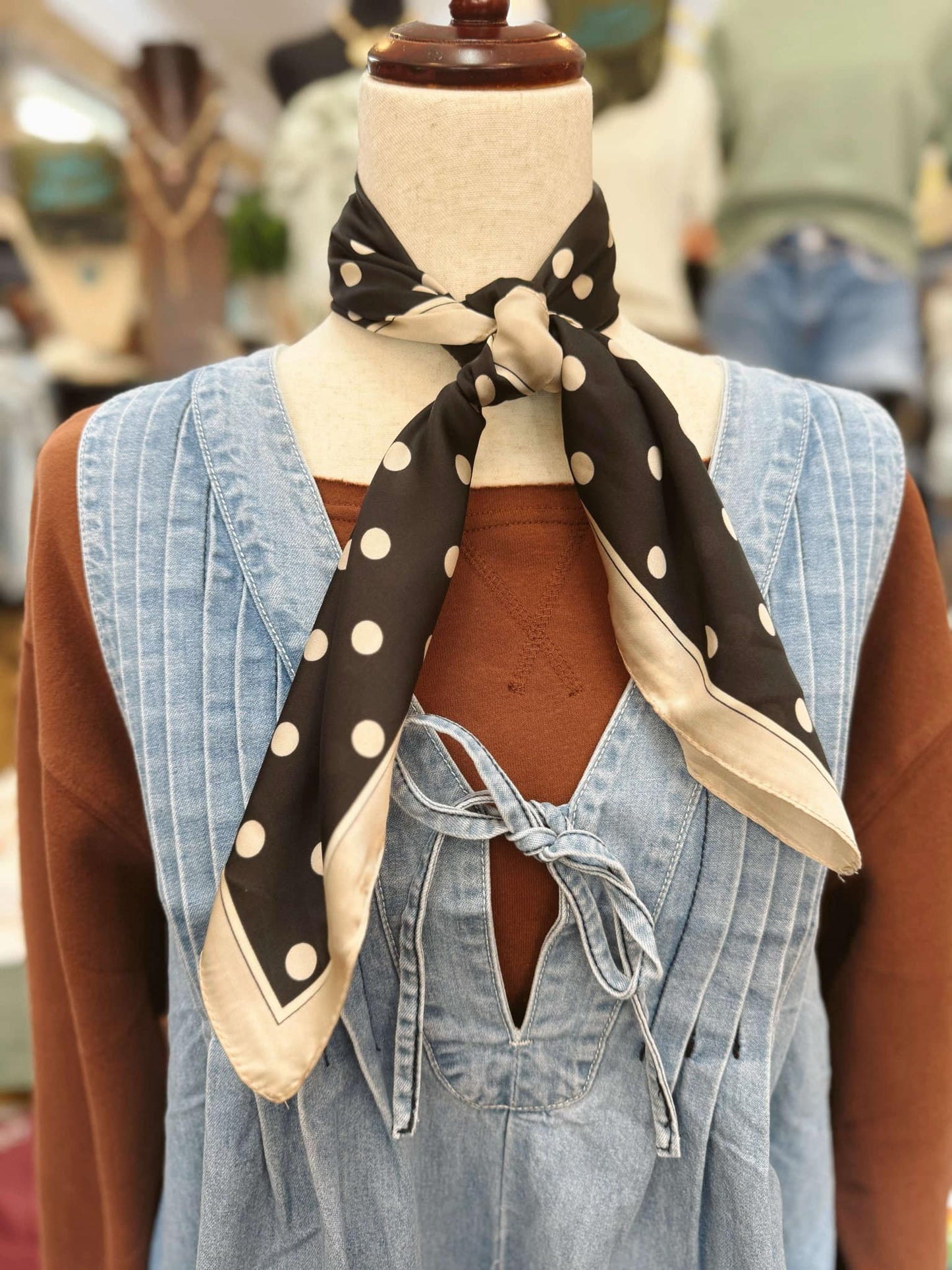 Polka Dot Contrast Bandana