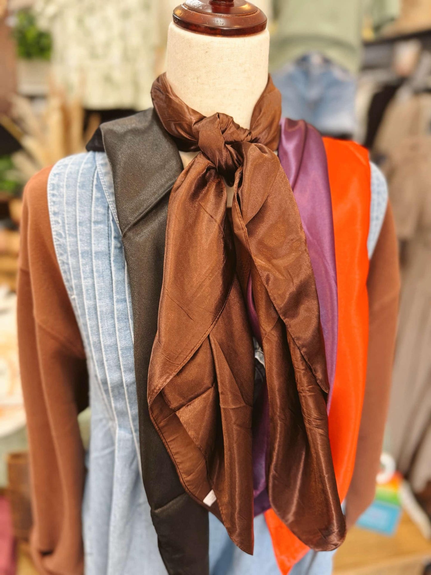 Chocolate Luxe Silk Bandana