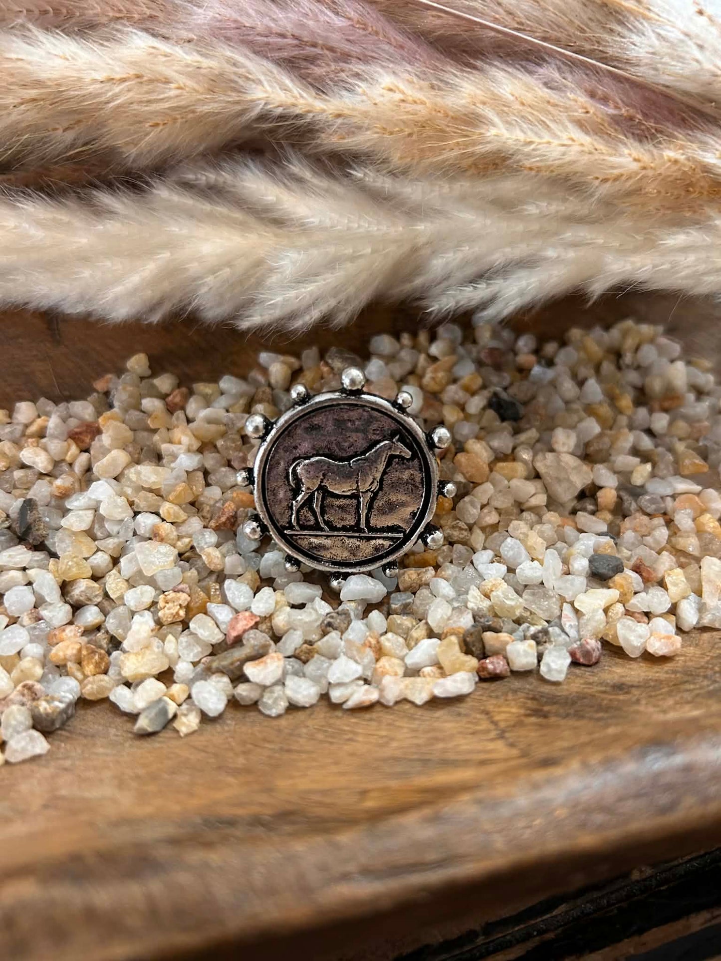 Western Horse Coin Ring