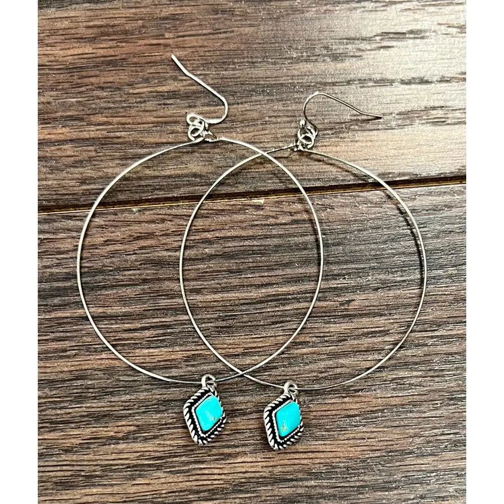 High Noon Turquoise Hoops