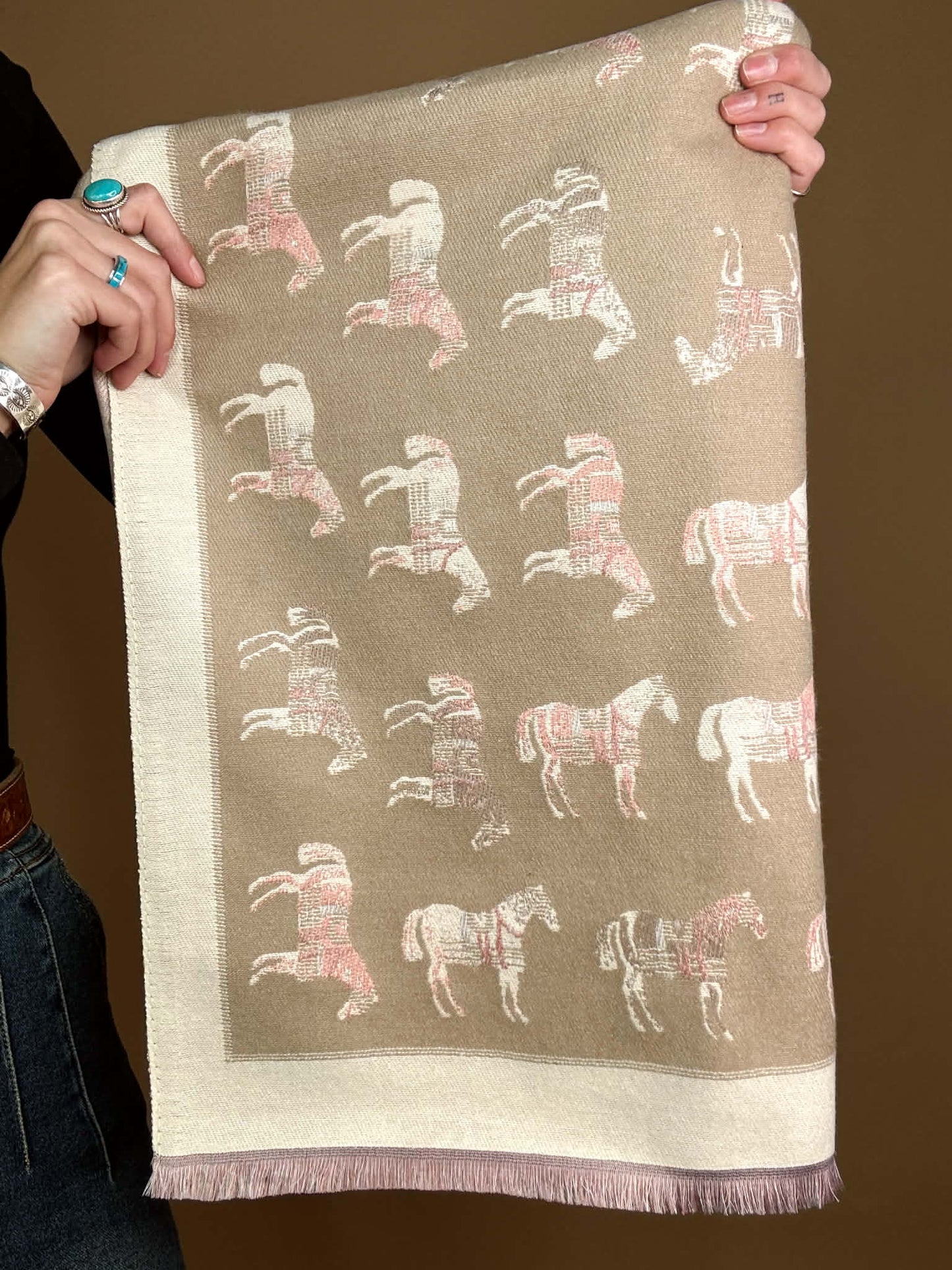 Winter Horses Western Scarf
