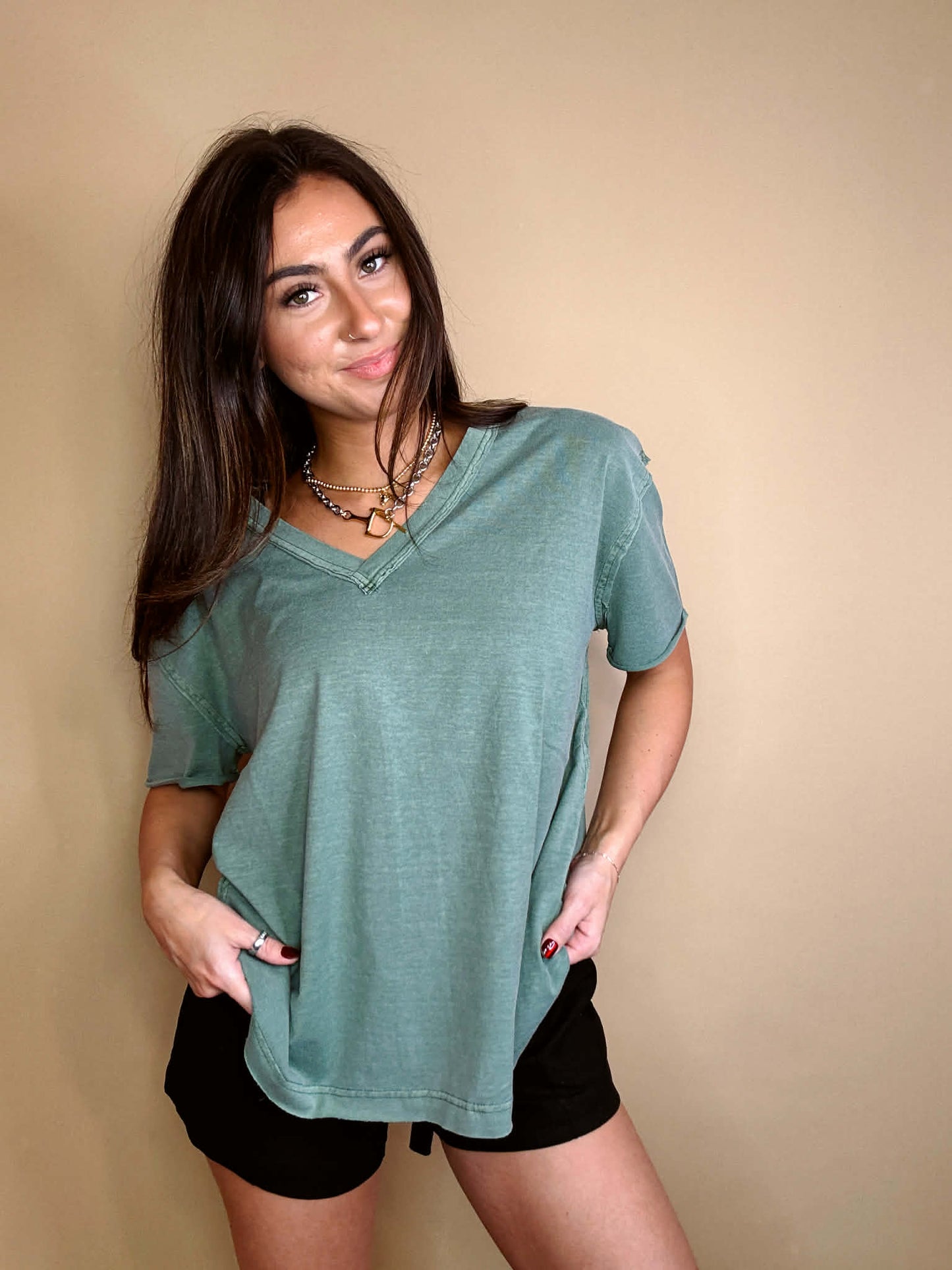 Lucky Cutie V-Neck Tee