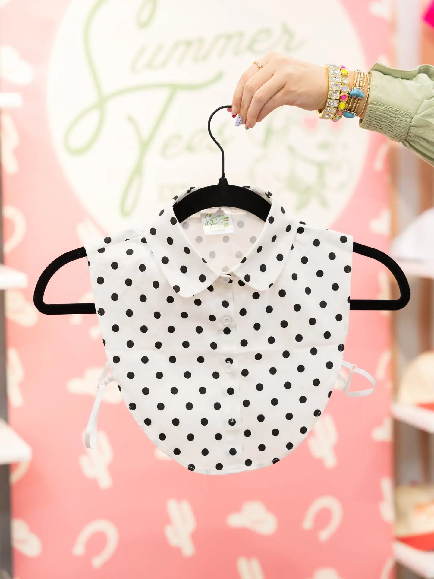 Polka Dot Fake Collar Dickey