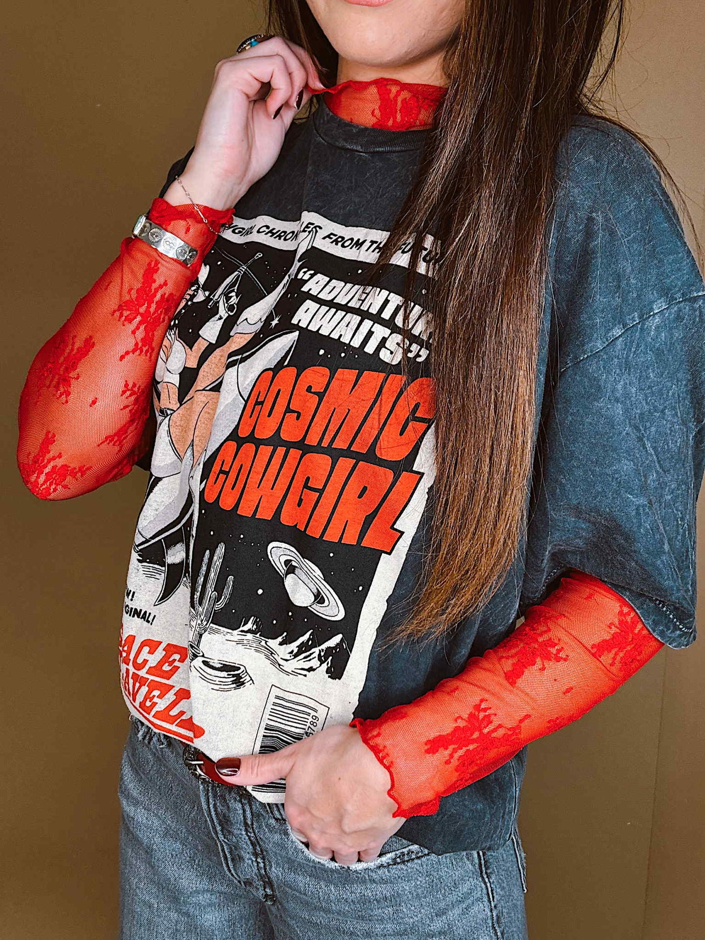 Long Sleeve Lace Layering Top