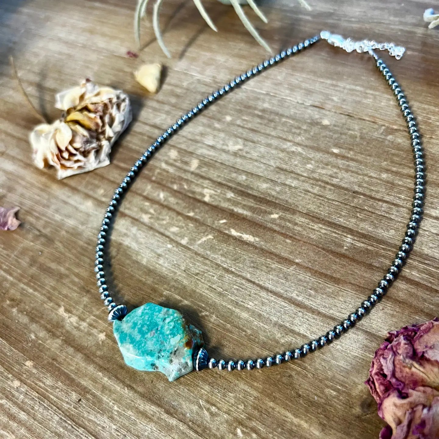 Sterling Silver with Flat Natural Turquoise