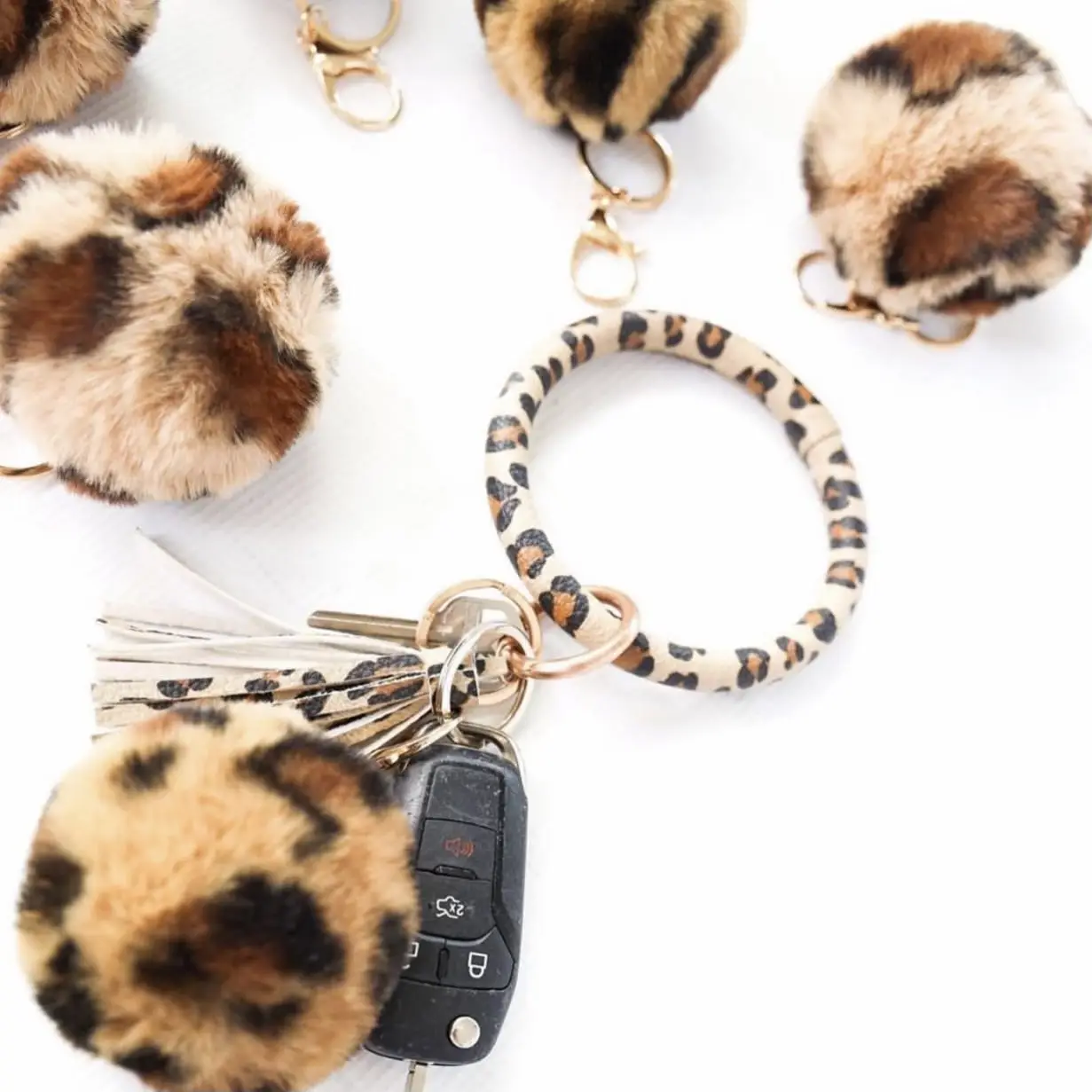 Leopard Bangle Bracelet Keyring