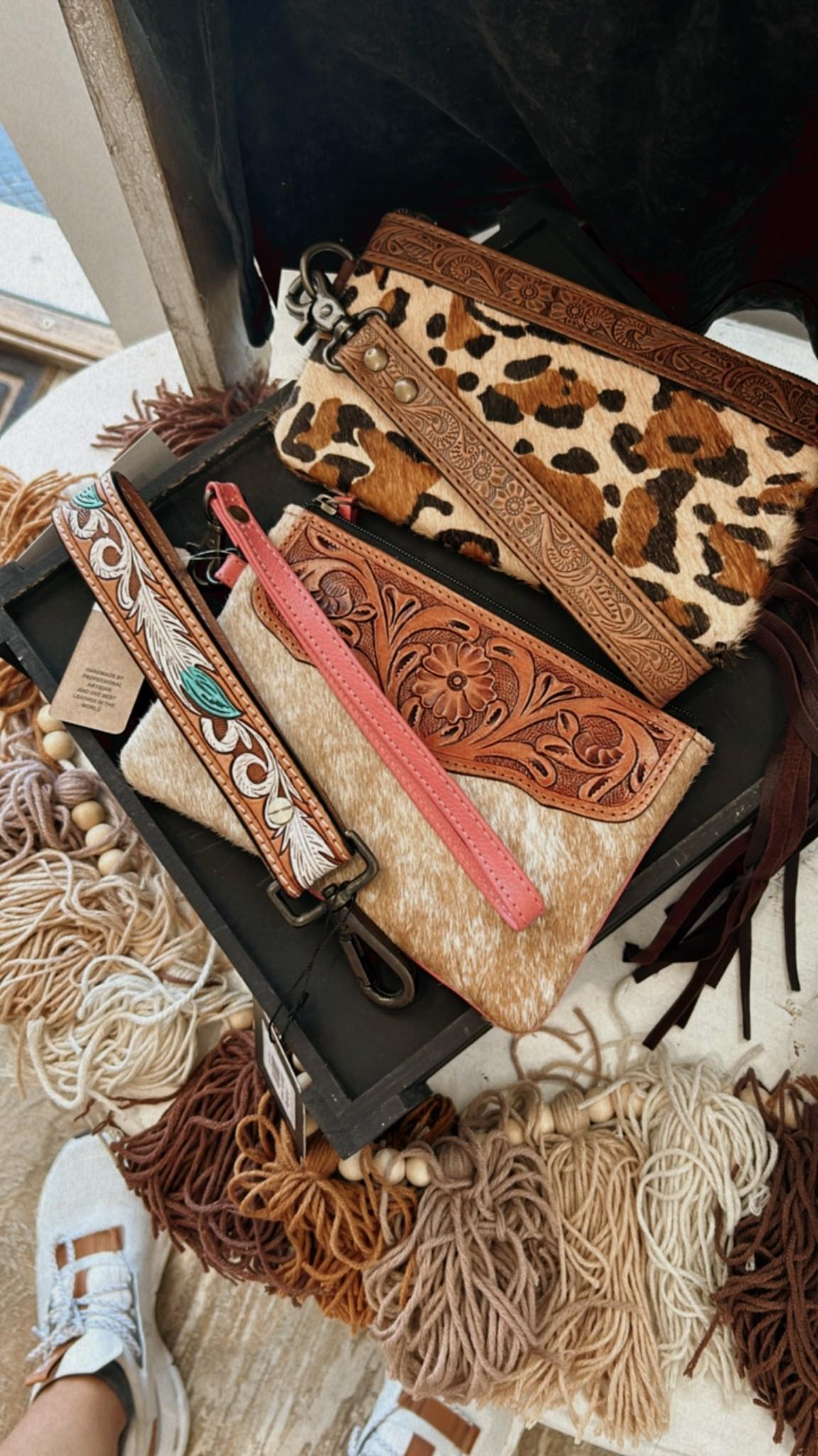 The Marsha Hair On Hide Wristlet