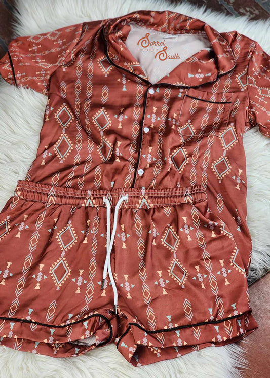 Rust Roper Silky Pajama Set